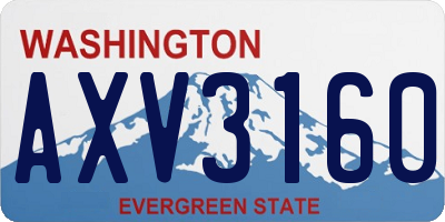 WA license plate AXV3160