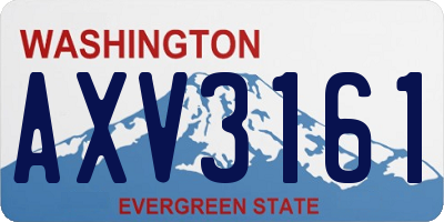 WA license plate AXV3161