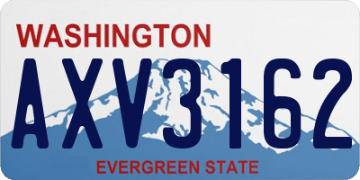 WA license plate AXV3162