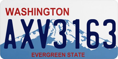 WA license plate AXV3163