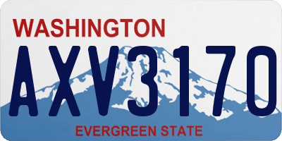 WA license plate AXV3170