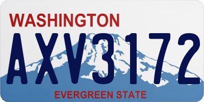 WA license plate AXV3172