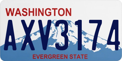 WA license plate AXV3174