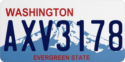 WA license plate AXV3178