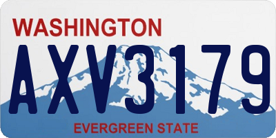WA license plate AXV3179