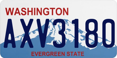 WA license plate AXV3180