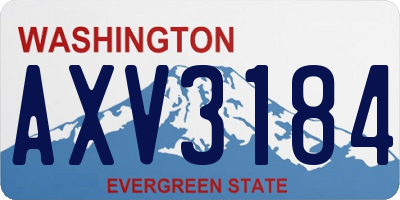 WA license plate AXV3184