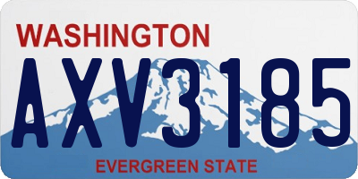 WA license plate AXV3185