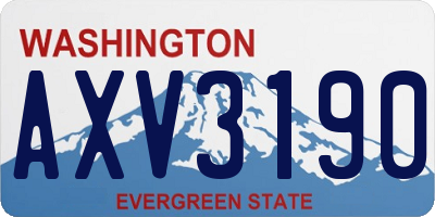 WA license plate AXV3190