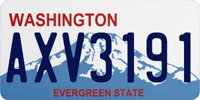 WA license plate AXV3191