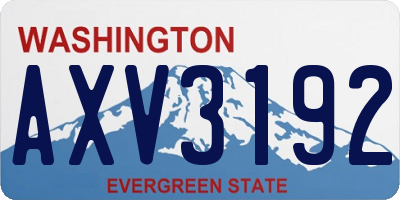 WA license plate AXV3192