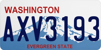 WA license plate AXV3193
