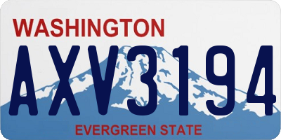 WA license plate AXV3194