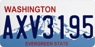 WA license plate AXV3195