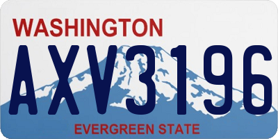 WA license plate AXV3196