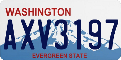 WA license plate AXV3197