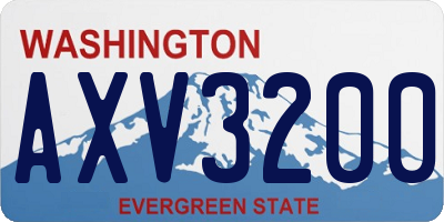 WA license plate AXV3200
