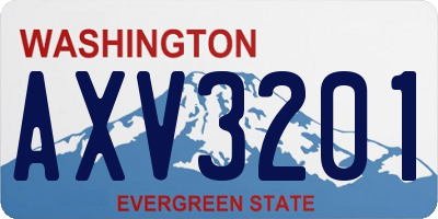 WA license plate AXV3201