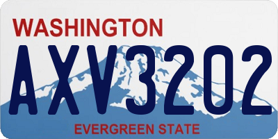 WA license plate AXV3202