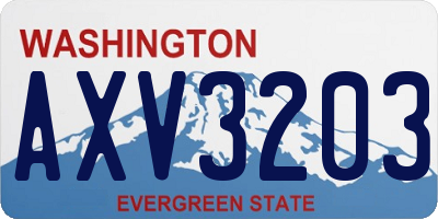 WA license plate AXV3203