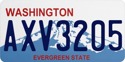 WA license plate AXV3205