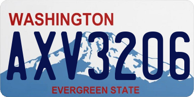 WA license plate AXV3206