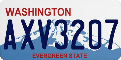 WA license plate AXV3207