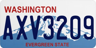 WA license plate AXV3209