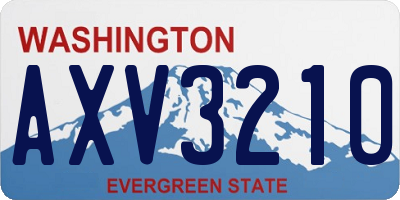 WA license plate AXV3210