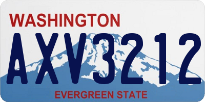 WA license plate AXV3212