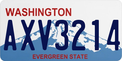 WA license plate AXV3214