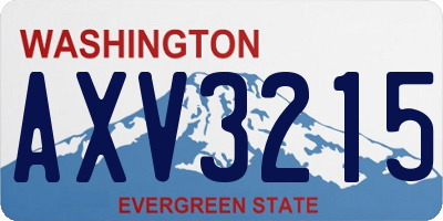 WA license plate AXV3215