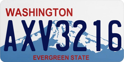 WA license plate AXV3216