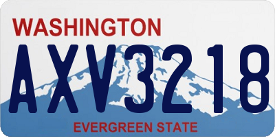 WA license plate AXV3218