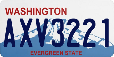 WA license plate AXV3221