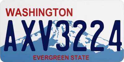 WA license plate AXV3224
