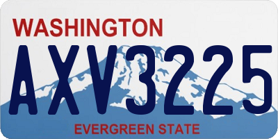 WA license plate AXV3225