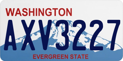 WA license plate AXV3227