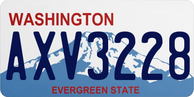 WA license plate AXV3228