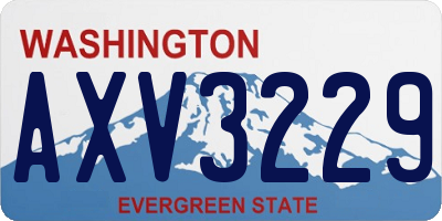 WA license plate AXV3229