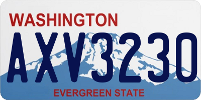 WA license plate AXV3230