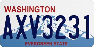 WA license plate AXV3231