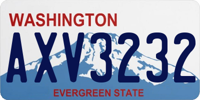 WA license plate AXV3232