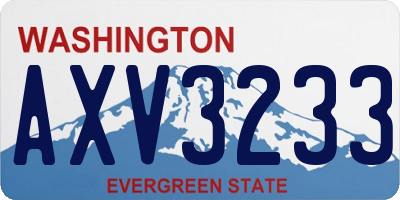 WA license plate AXV3233