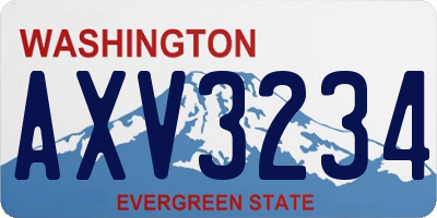 WA license plate AXV3234
