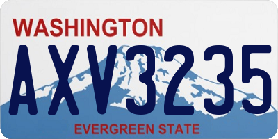 WA license plate AXV3235