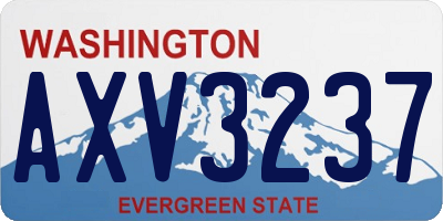 WA license plate AXV3237