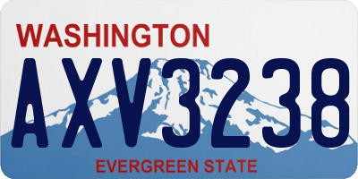 WA license plate AXV3238