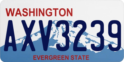 WA license plate AXV3239
