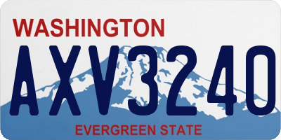 WA license plate AXV3240